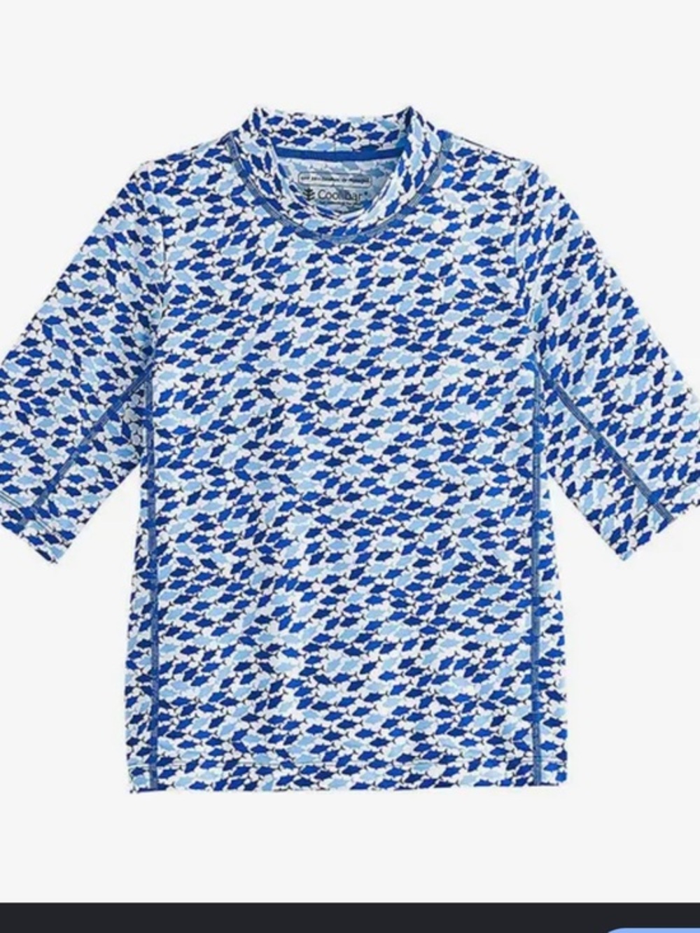 Coolibar Blue Multitone Kids Rash Guard Swim Top size medium